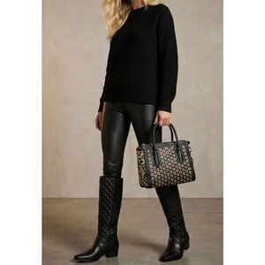 NWOB SESTO MEUCCI Italian Made Black Leather Knee High Boot Size 6.5N